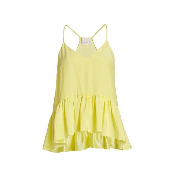 Cinq a Sept NWT Yellow Janet Top Racerback Ruffle Large - Picture 5 of 8